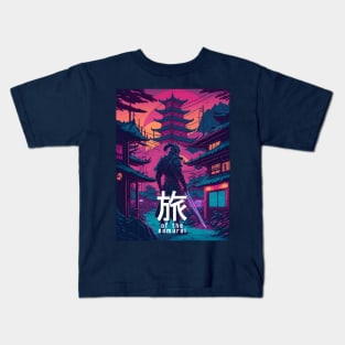 Futuristic Samurai: A Journey Through Time and Tradition Kids T-Shirt